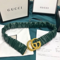 Gucci·雙G皺皮腰封2色 寬3.8cm
