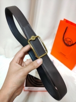 Hermes•經典方扣皮帶6色/寬3.2cm