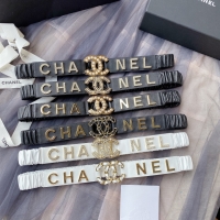 Chanel•雙C Logo褶皺皮帶6色 寬3cm不分腰圍