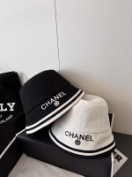 Chanel·條紋水桶帽漁夫帽