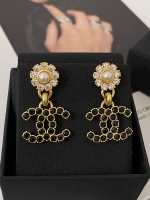 Chanel·手工坊系列花卉吊logo耳環